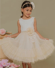Vestido Perlas Mensaje Blanco Lilo