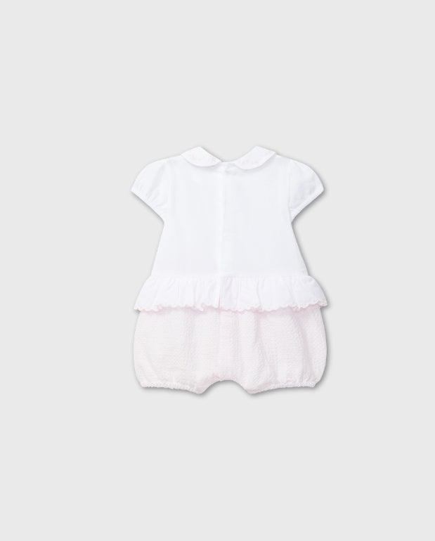 Pelele Bordado Cuello Rosa Dr.kid detalle