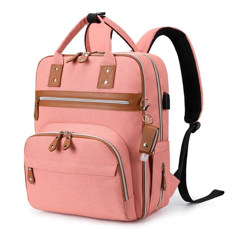 Pañalera Morral Detalle Cremallera Café Coral