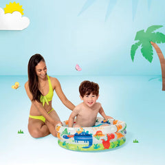Piscina Inflable Circular Dinosaurios Gris Modelos