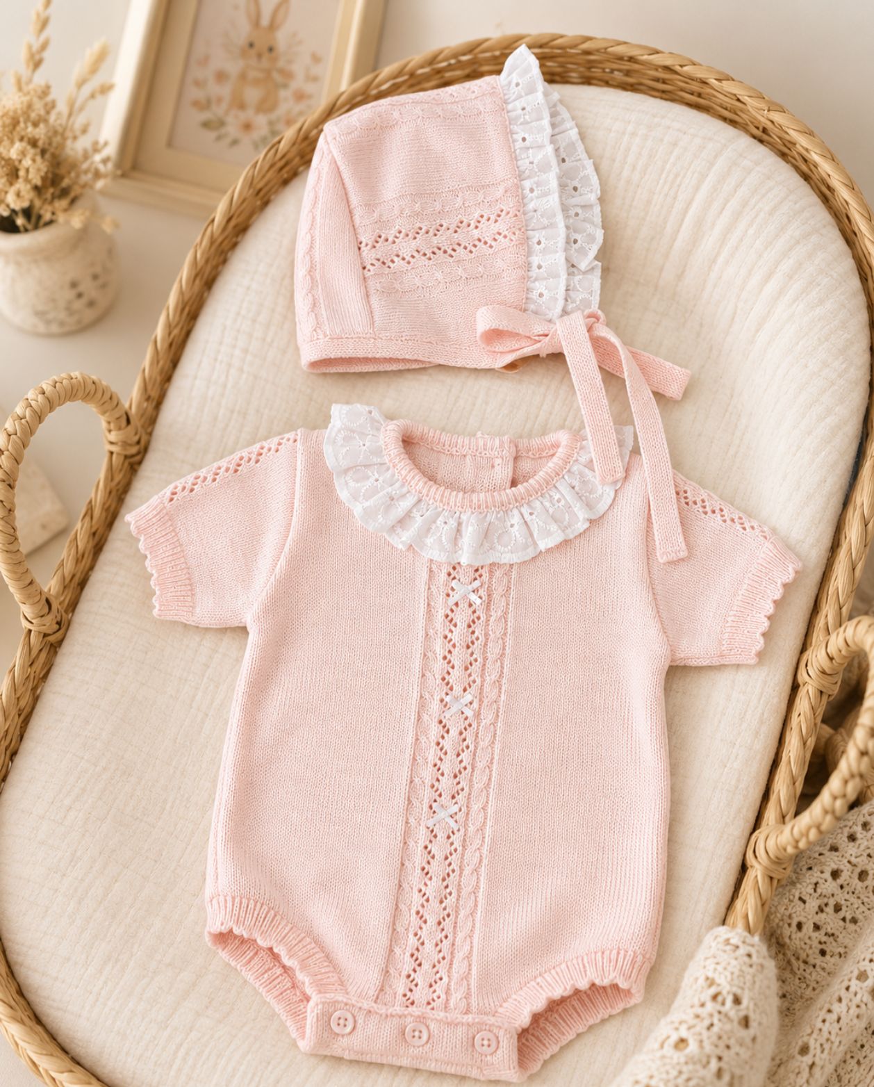 Body Tricot Bordado Rosa modelo