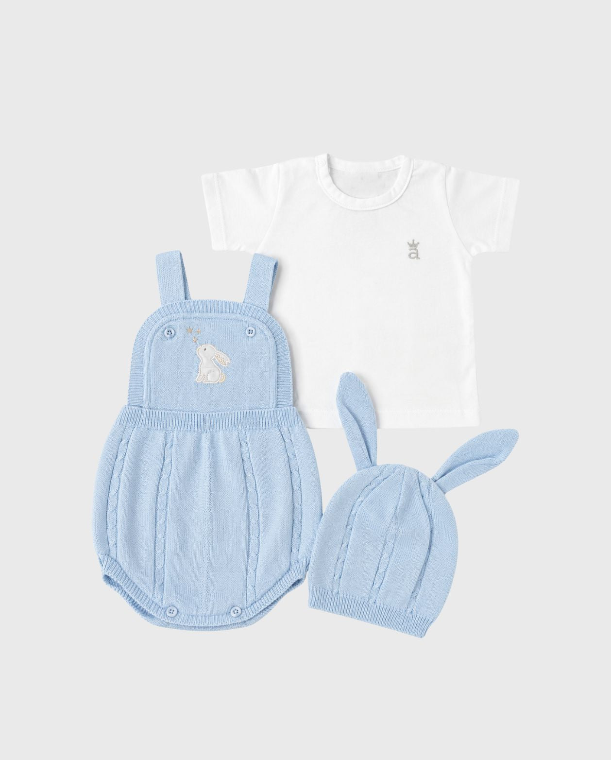 Conjunto Body Bordado Conejo Azul