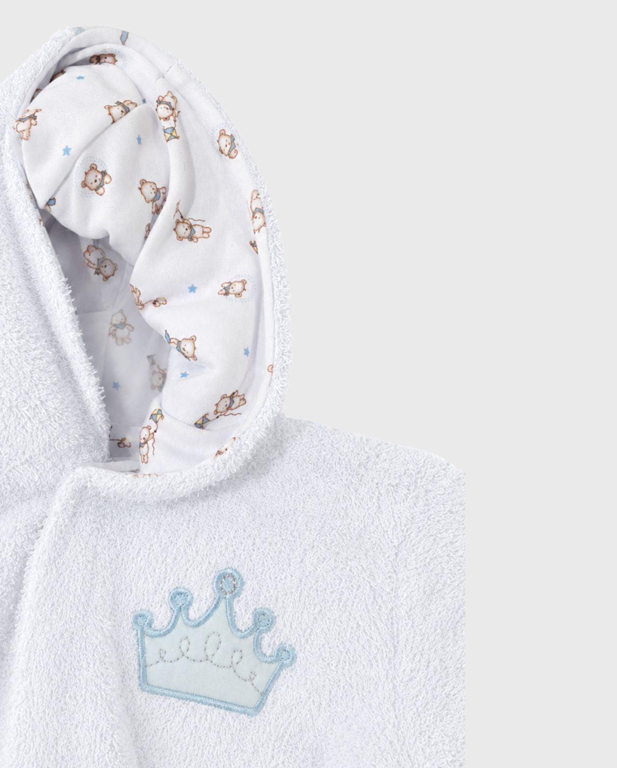 Salida De Baño Bebé Bordado Corona Azul estilo