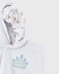 Salida De Baño Bebé Bordado Corona Azul estilo