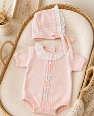Body Tricot Bordado Rosa modelo