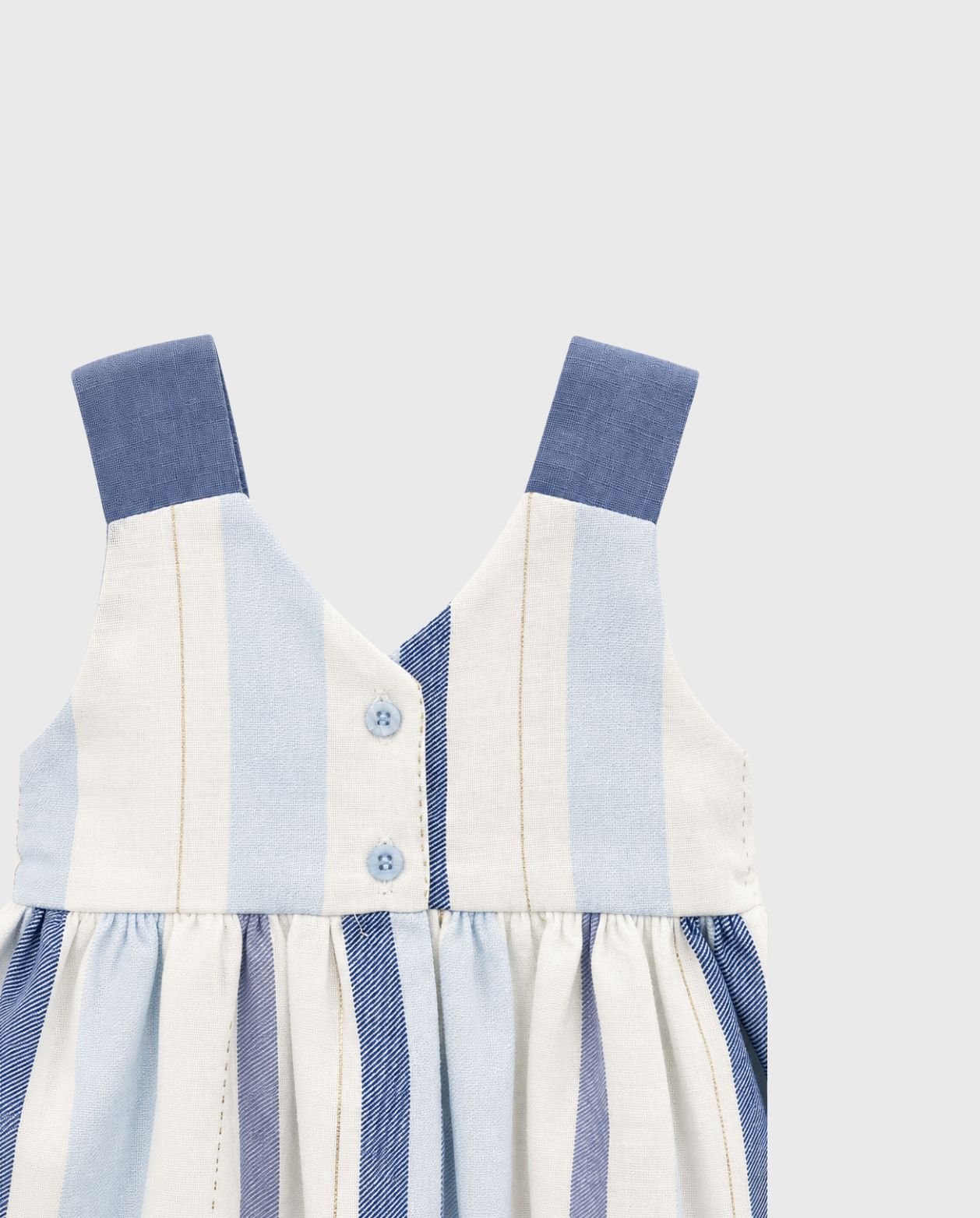Vestido Combinado Moño Azul detalle