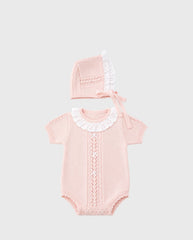 Body Tricot Bordado Rosa estilo