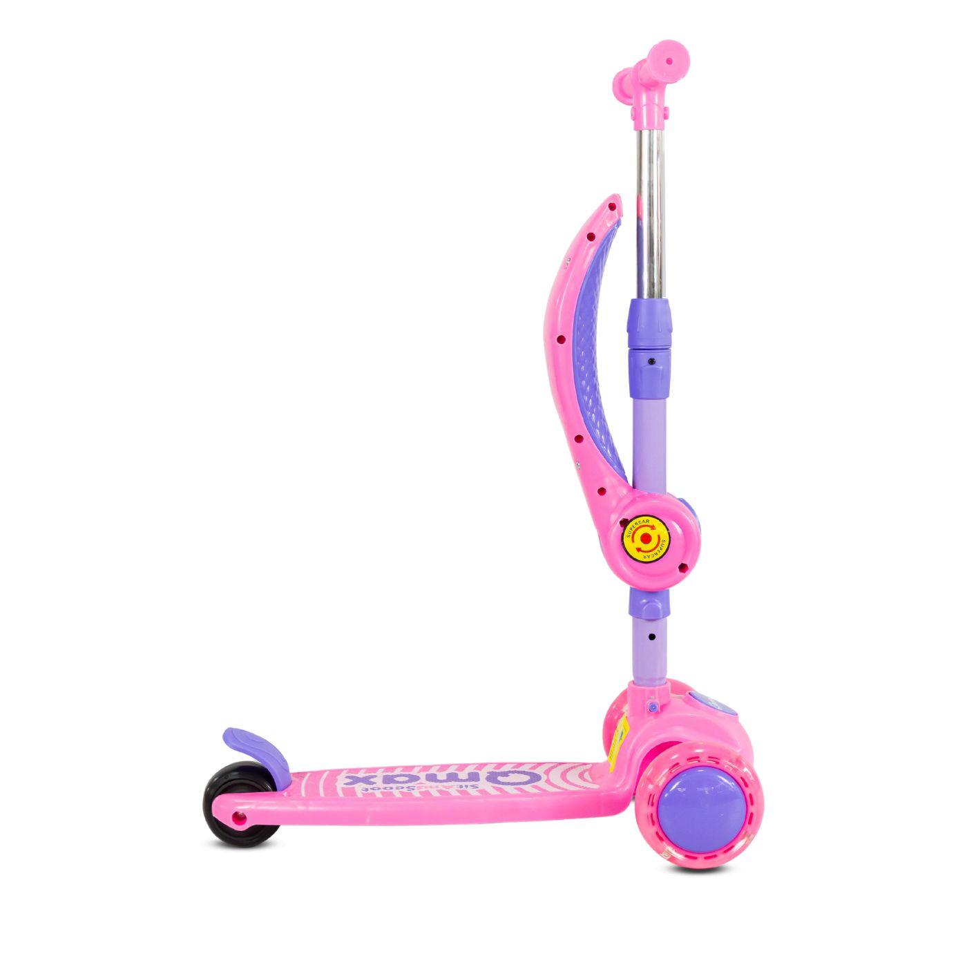 Patineta Para Niños TriScooter 2 en 1 Qmax Rosa Diversión