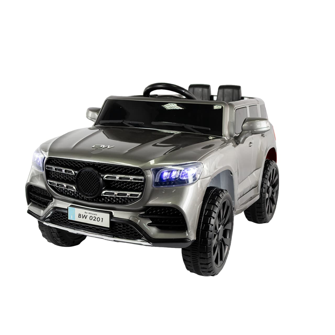 Carro eléctrico infantil Mercedes GLV Silver 12V con luces LED y puertas funcionales