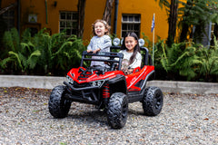 Carro eléctrico infantil Distroyer rojo 12V con control remoto y ruedas de goma EVA