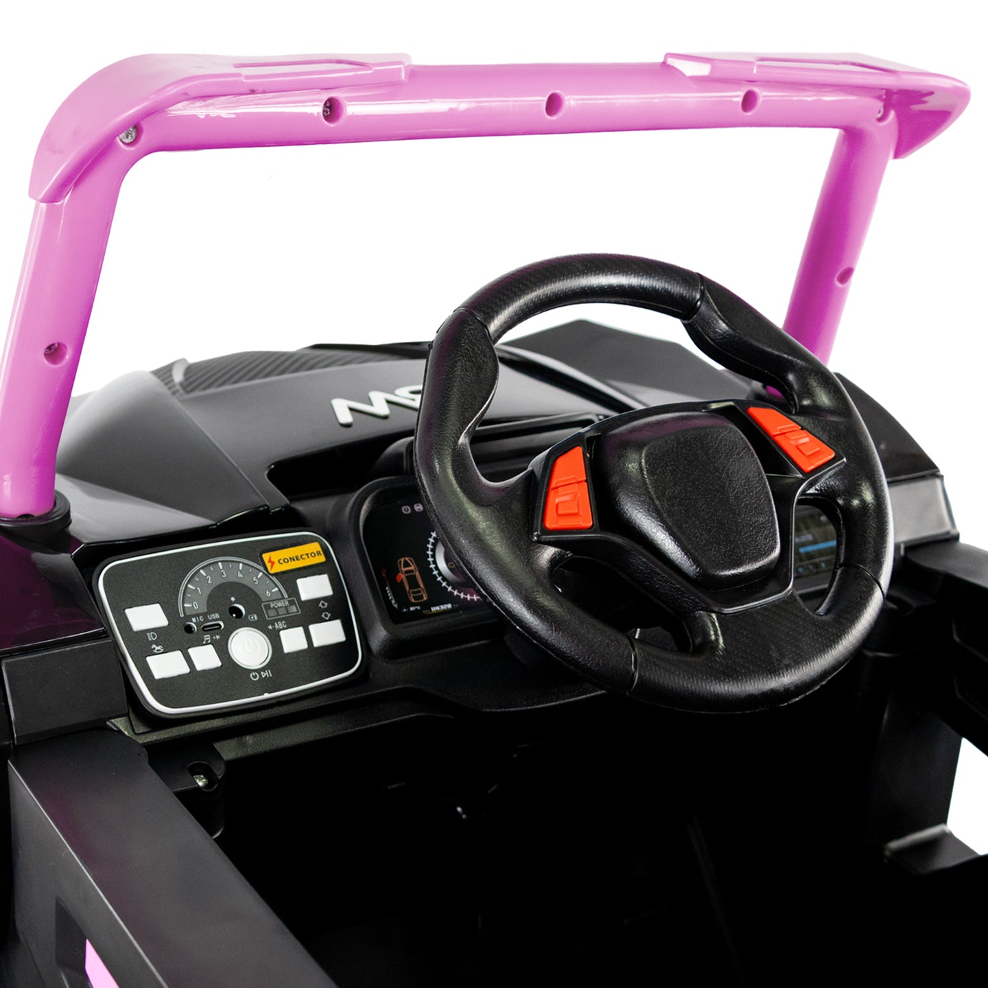 Carro Montable Eléctrico Tipo Canam Rosa manubrio