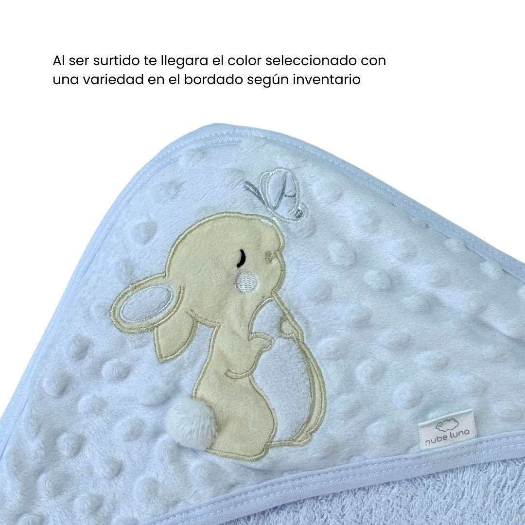 Toalla Con Capota y Babitas Surtido Blanco Diseños