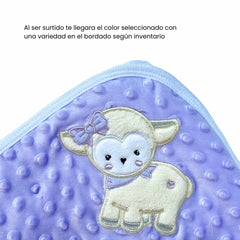 Toalla Con Capota y Babitas Surtido Lila Detalle
