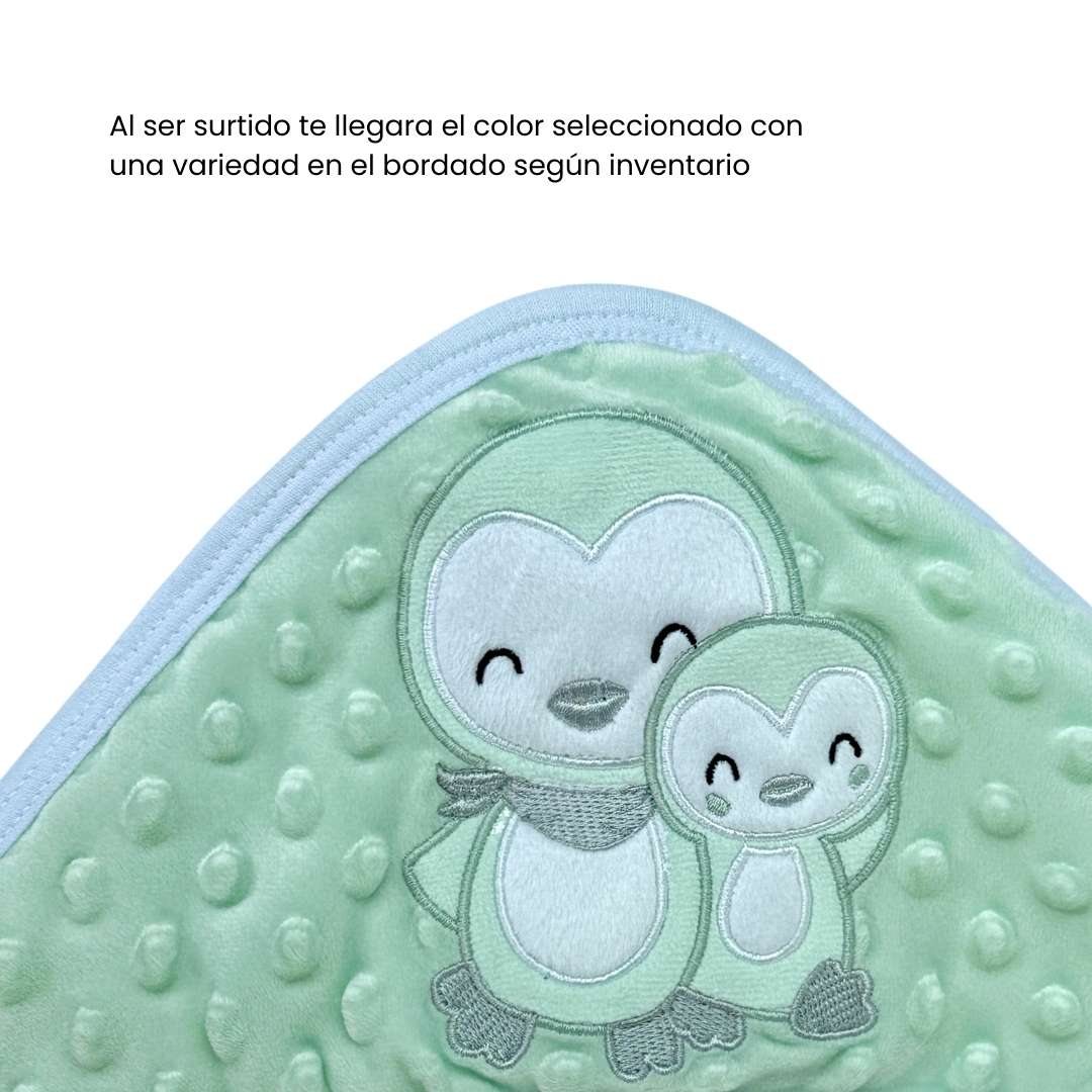 Toalla Con Capota y Babitas Surtido Verde Diseño