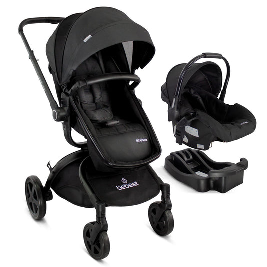 Coche Con Porta Bebé 360° Premium Negro Bebesit