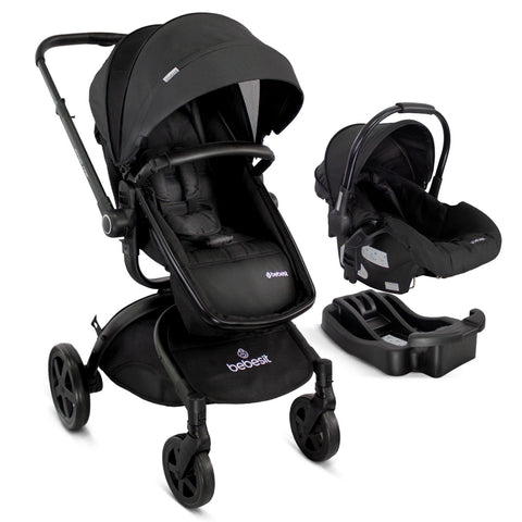 Coche Con Porta Bebé 360° Premium Negro Bebesit