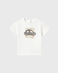 Camiseta Carro Bordado Blanco Mayoral 