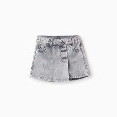 Falda Short Denim Gris Zippy diseño