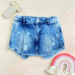 Falda Shorts Denim Pliegue