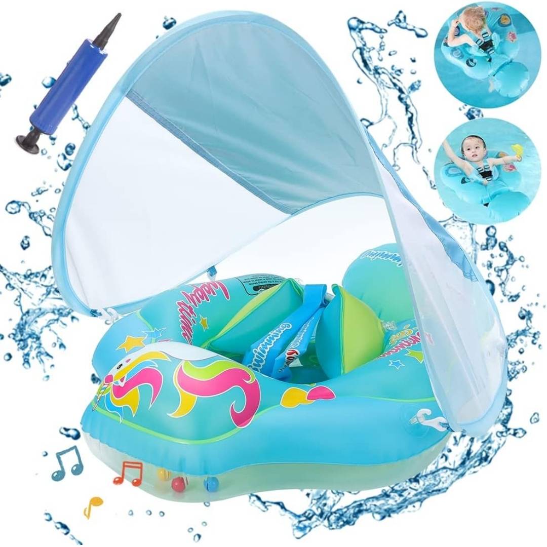 Flotador Con Carpa Corazones Verde