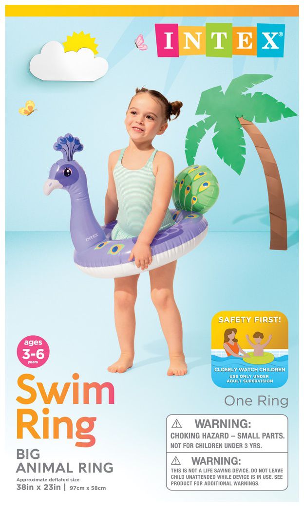 Flotador Aro Pavo Real Lila detalles