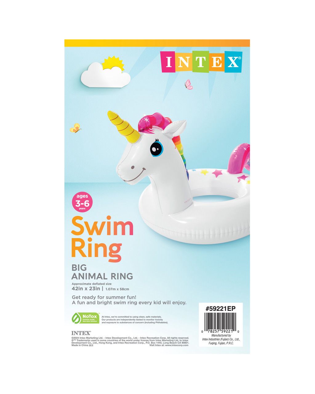 Flotador Aro Unicornio Blanco detalle