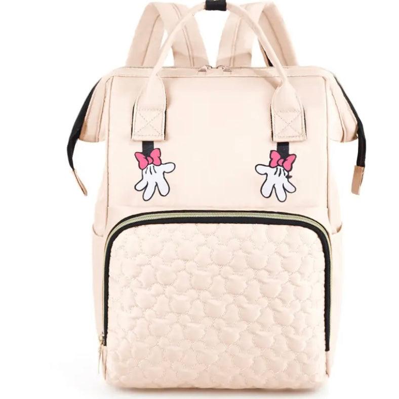 Pañalera Morral Detalle Minnie Mouse Beige