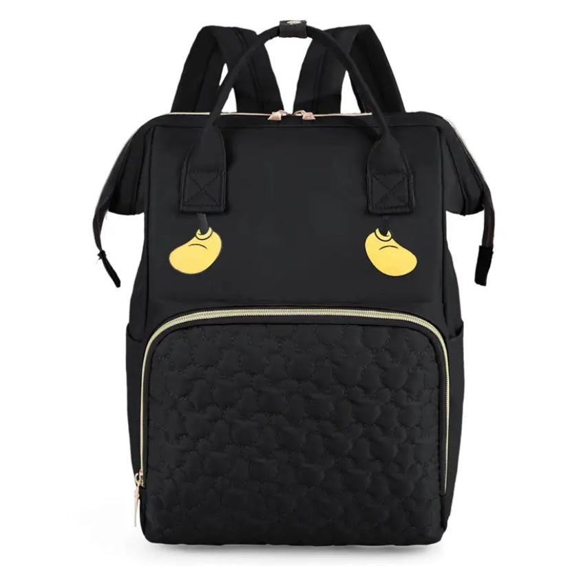 Pañalera Morral Detalle Mickey Mouse Negro