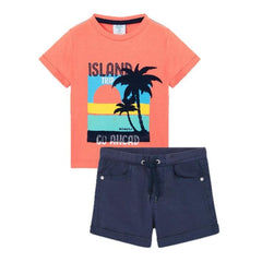 Conjunto 2 Piezas Bermuda Dril Estampado Isla