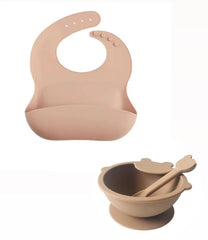 Set 3 Piezas De Alimentación En Silicona Oso Beige