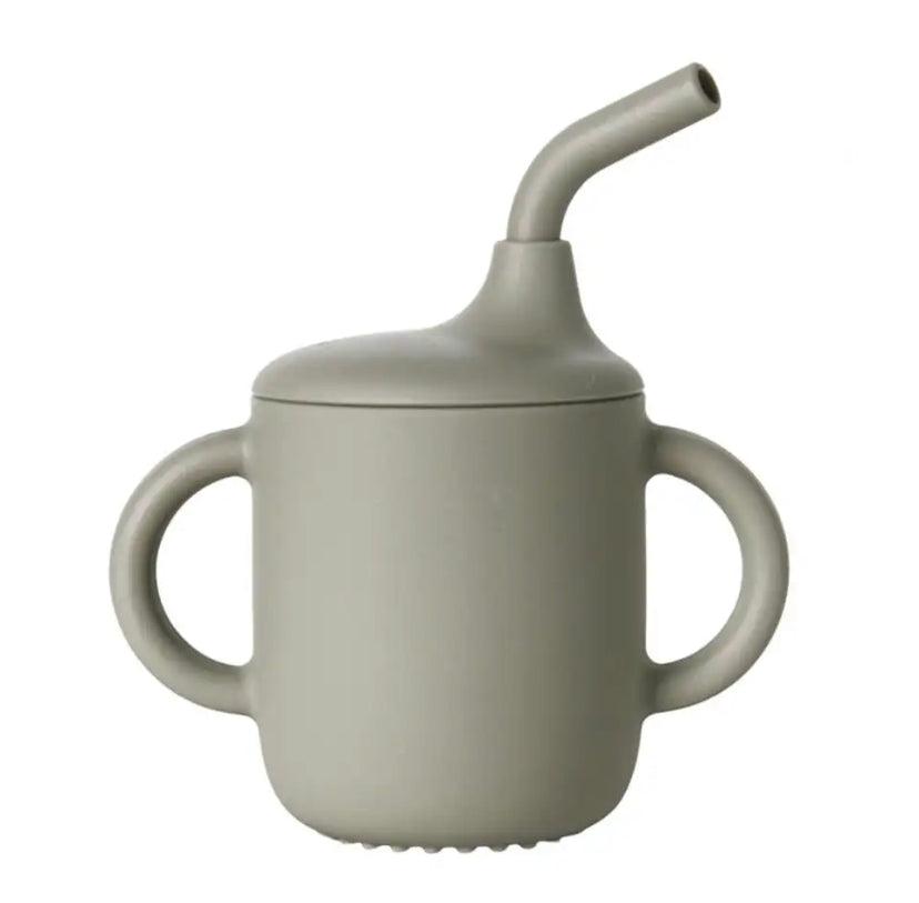 Vaso Pitillo Con Asas En Silicona Oliva