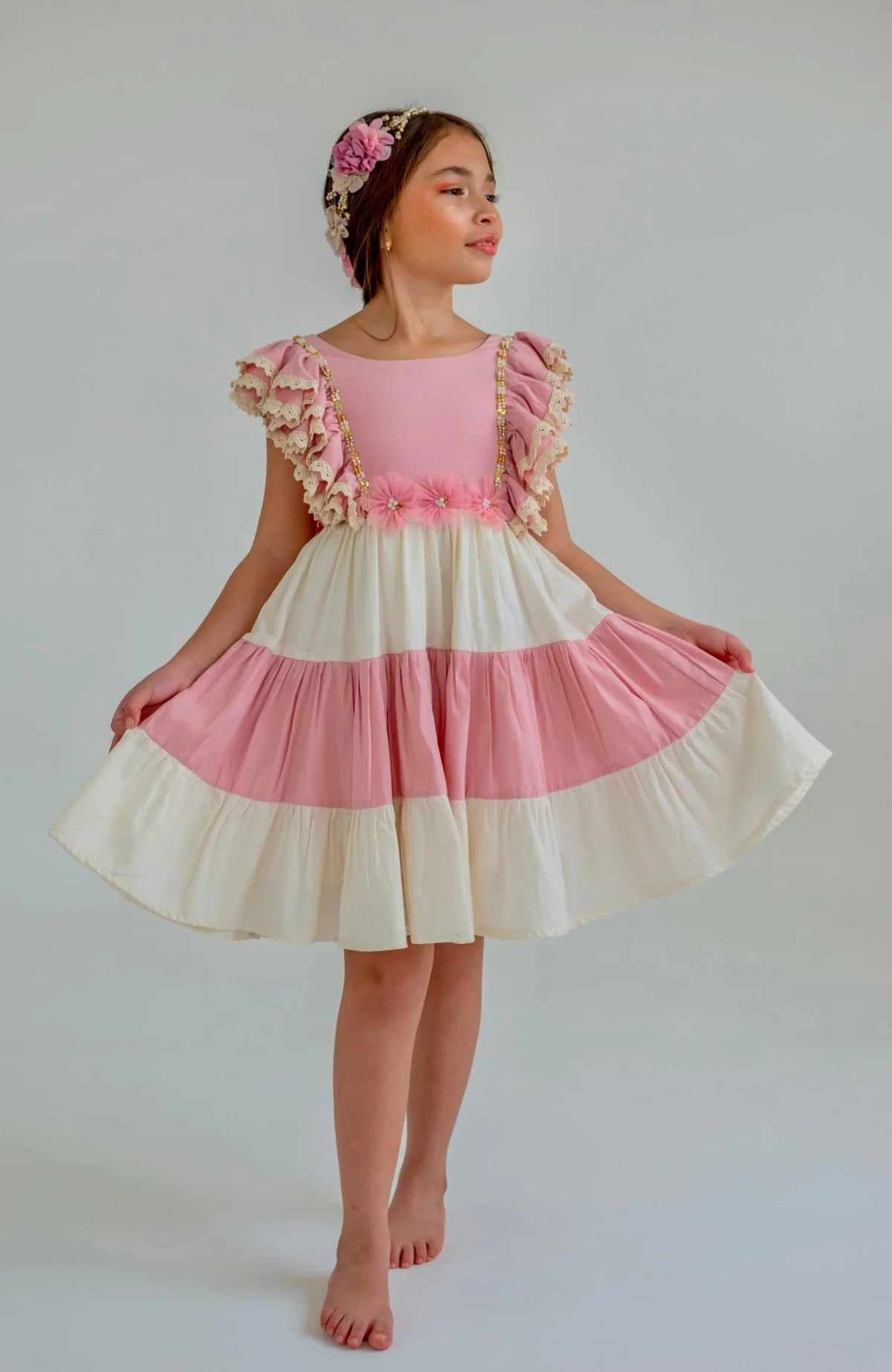 Vestido Para Niña Combinado Generosa Lilo Vuelo