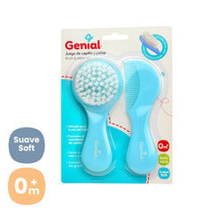 Set 2 Piezas Cepillo Y Peine Redondo Genial® Blue bebe