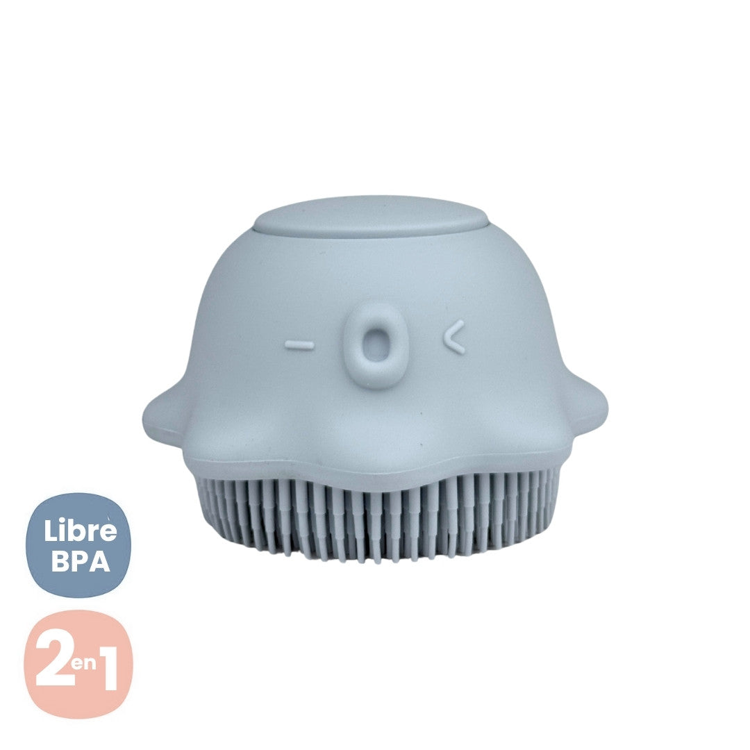 Cepillo Dispensador de Shampo Pulpo Genial Azul