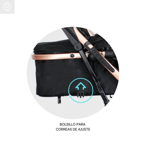 Coche Moises Gold LX Negro Bebesit Bolsillo