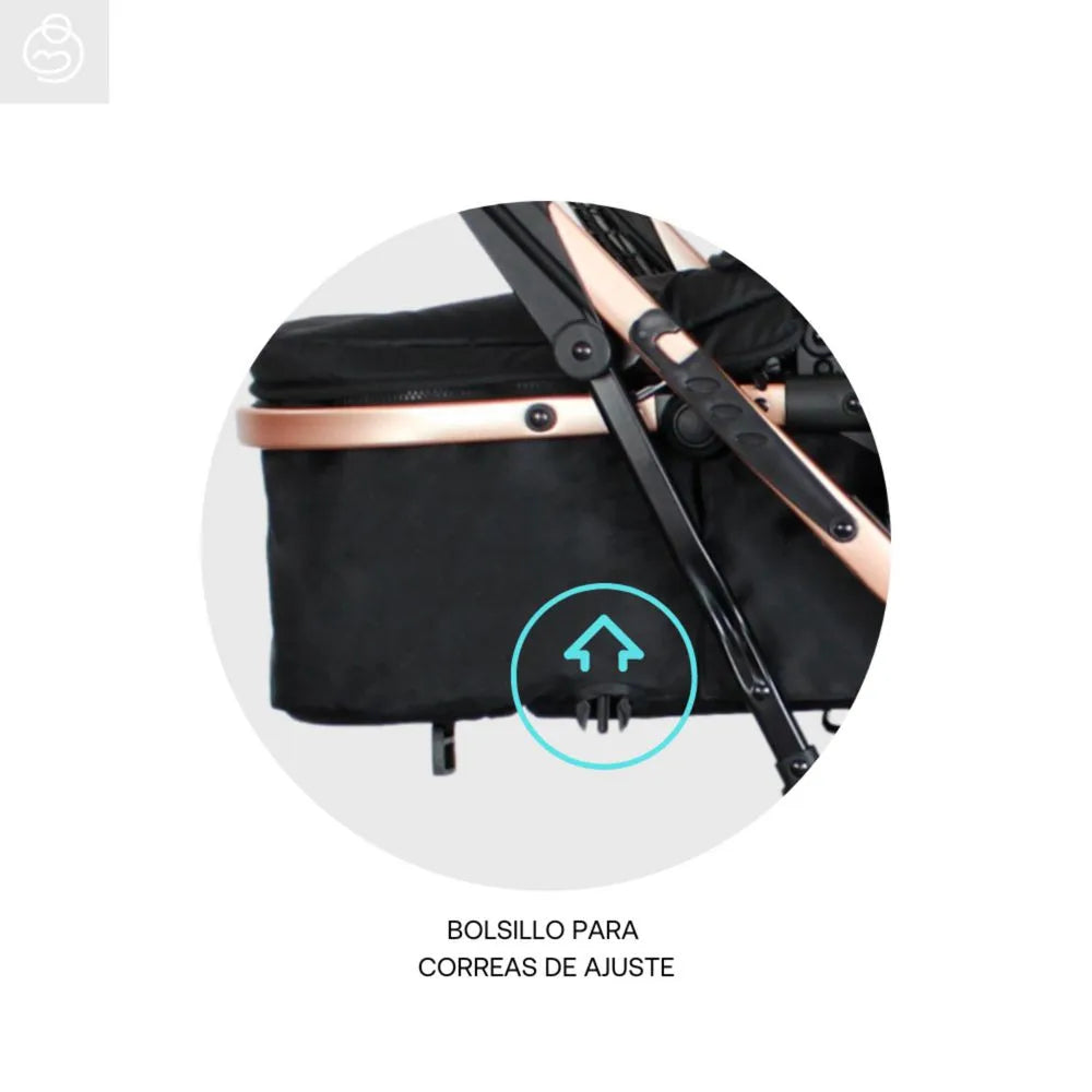 Coche Moises Gold LX Rosa Bebesit Bolsillo