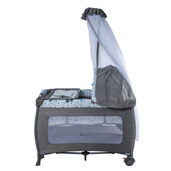 Cuna Corral Sally Gris/Azul Ebaby®