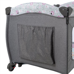 Cuna Corral Sally Gris/Rosa Ebaby® estampado