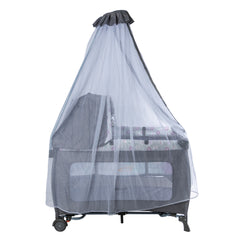 Cuna Corral Sally Gris/Rosa Ebaby® toldillo