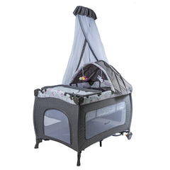 Cuna Corral Sally Gris/Rosa Ebaby®