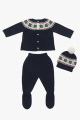 Conjunto Tricot Navideño Azul Martin Aranda