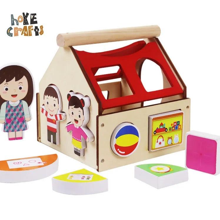 Casa Encajable Didáctica En Madera