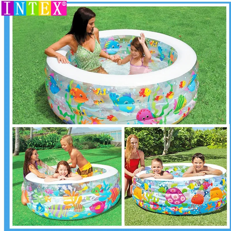 Piscina Inflable Circular Mundo Marino Intex