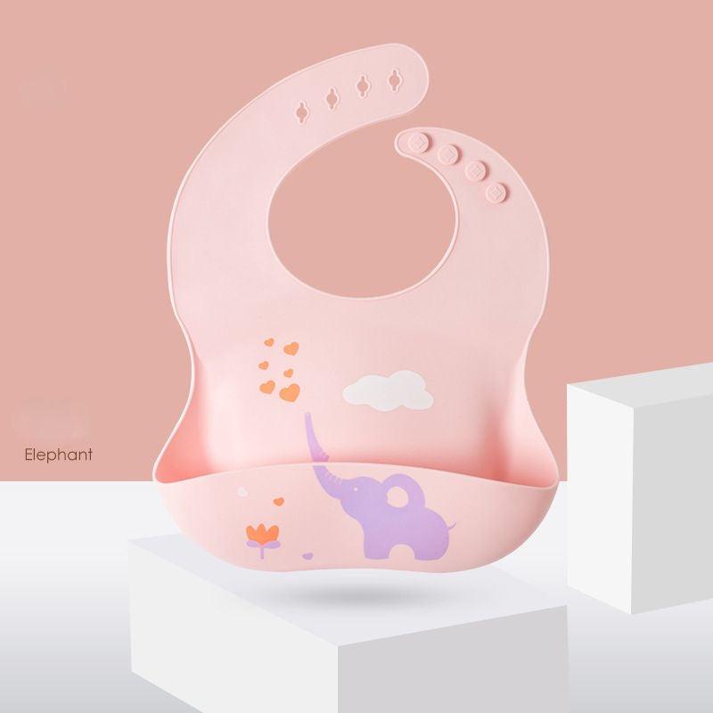 Babero En Silicona Estampado Animales Diseño