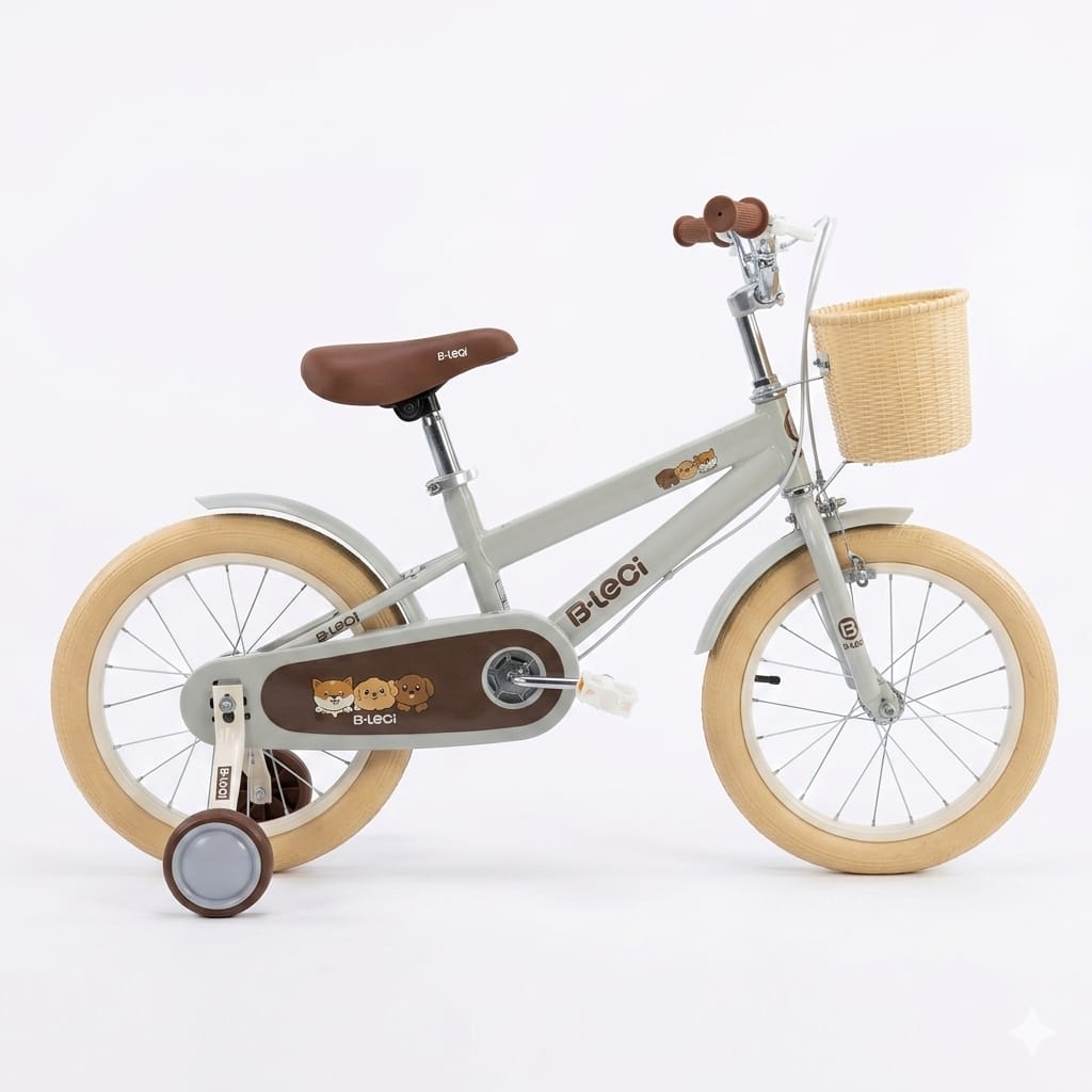 Bicicleta B-Leci con Ruedas de Apoyo Gris diseño