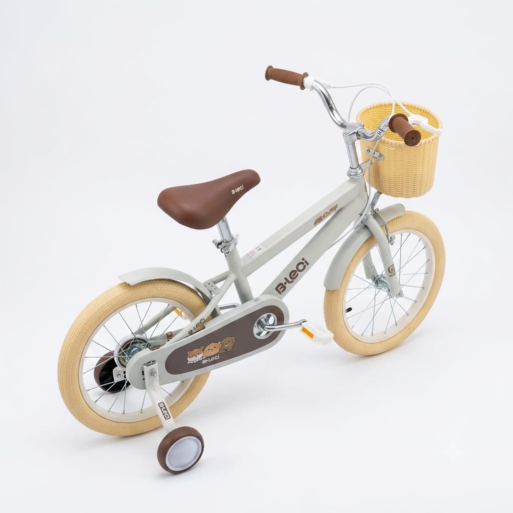 Bicicleta B-Leci con Ruedas de Apoyo Gris estilo