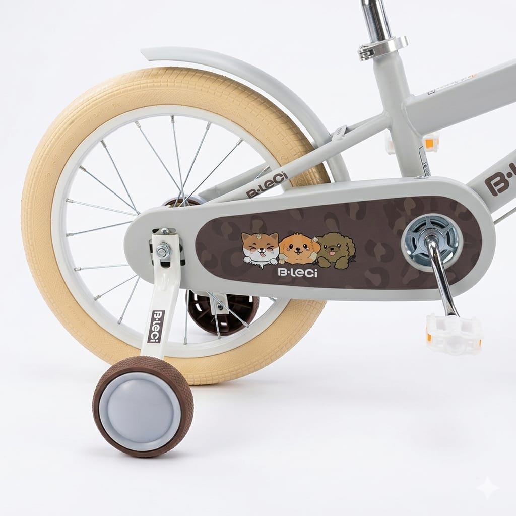 Bicicleta B-Leci con Ruedas de Apoyo Gris detalle