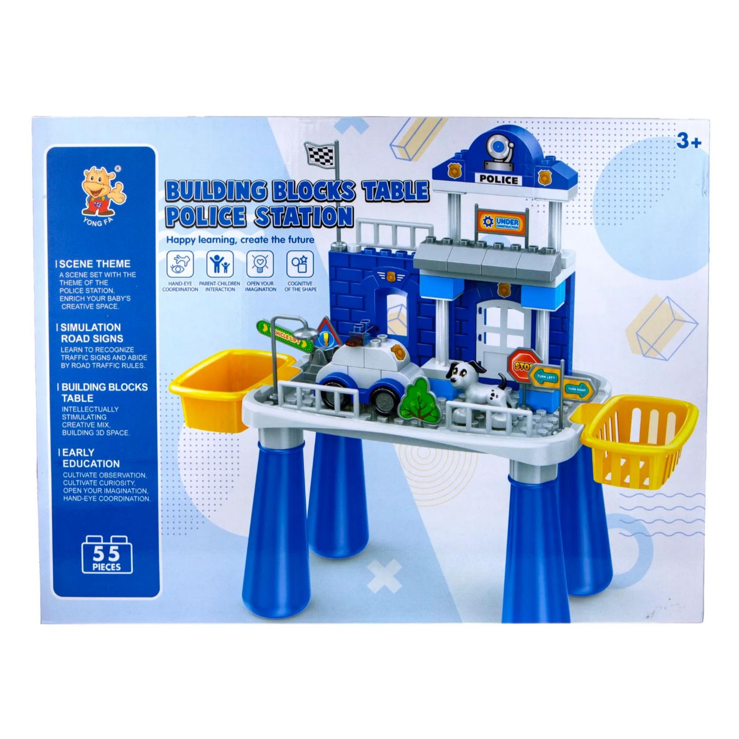 Juguete Mesa de Bloques Policia 55pcs caja