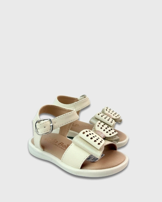 Sandalias Moño Puntos Beige