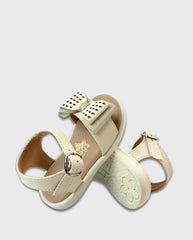 Sandalias Moño Puntos Beige Detalle